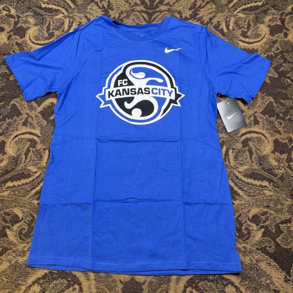 Nike Kansas City FC NWSL Navy Blue T-shirt Youth Size XL New Athletic Cut